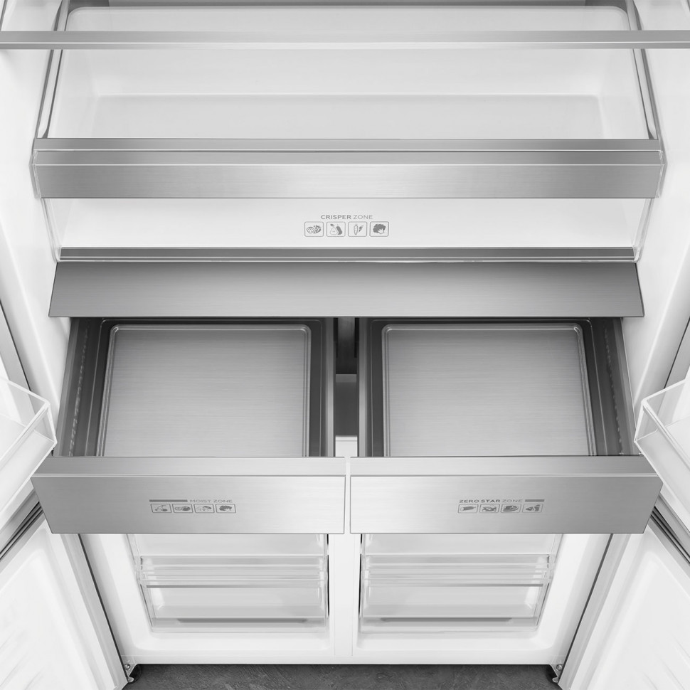SMEG FQI60KD Отдельностоящий 4-х дверный холодильник Side-by-Side, 91 см, No-frost, цвет темная нержавеющая сталь