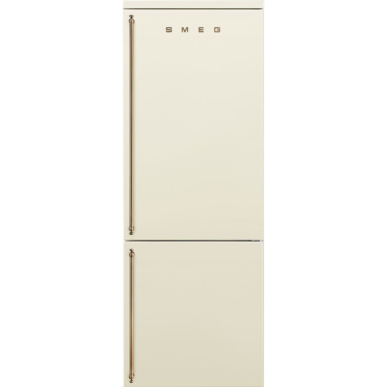 SMEG FA8005RPO5 Отдельностоящий холодильник, 70 см, петли справа, кремовый, фурнитура латунная