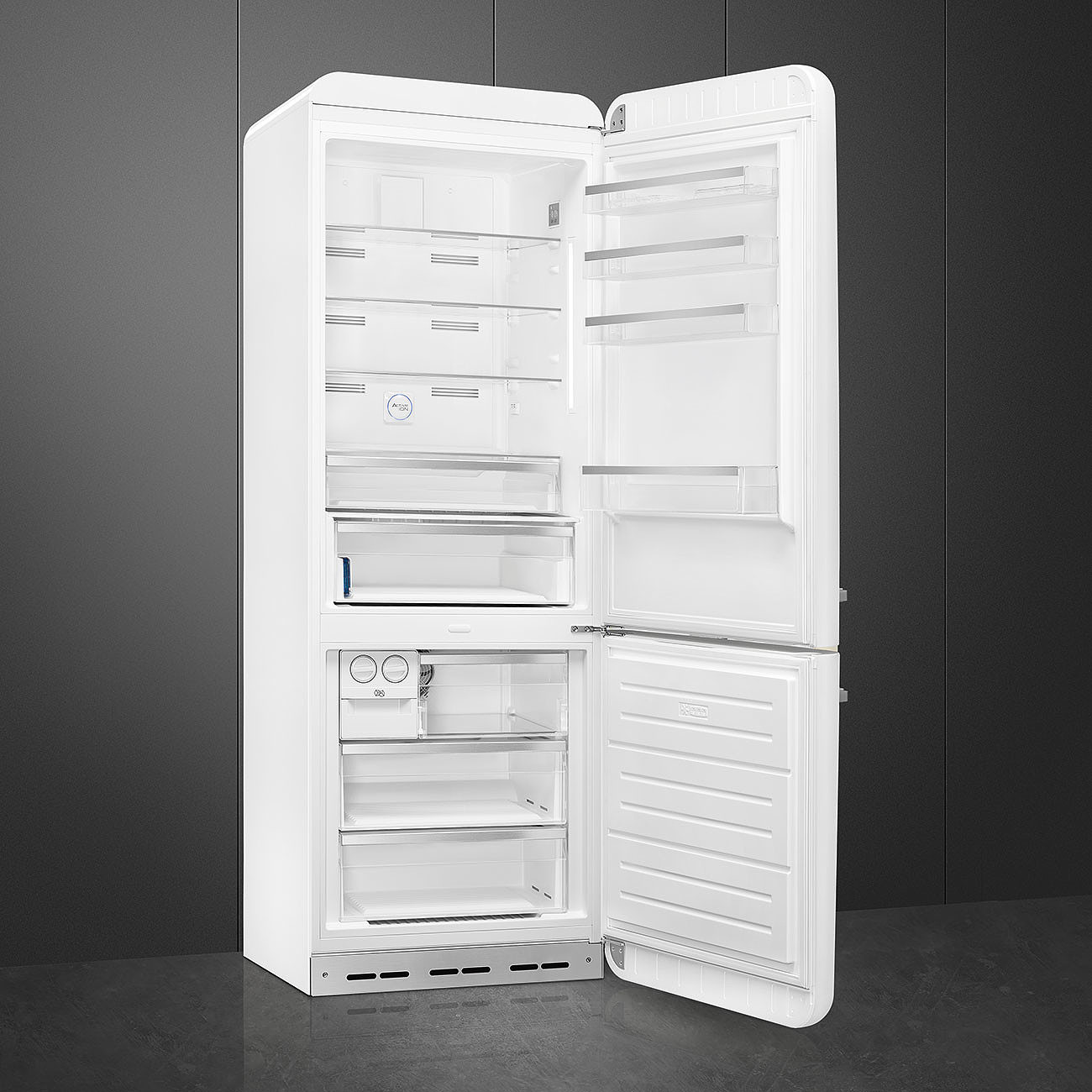 SMEG FAB38RWH5 Отдельностоящий двухдверный холодильник, стиль 50-х годов, 70 см, белый, No-frost, петли справа