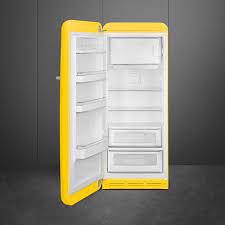 SMEG FAB28LYW5 Отдельностоящий однодверный холодильник, стиль 50-х годов, 60 см, желтый, петли слева