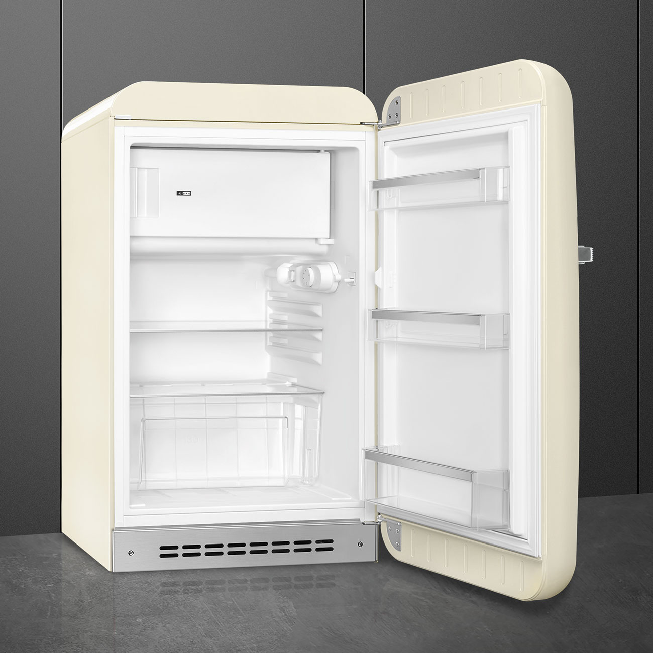 SMEG FAB10RCR5 Отдельностоящий однодверный холодильник, стиль 50-х годов, 54,5 см, кремовый, петли справа