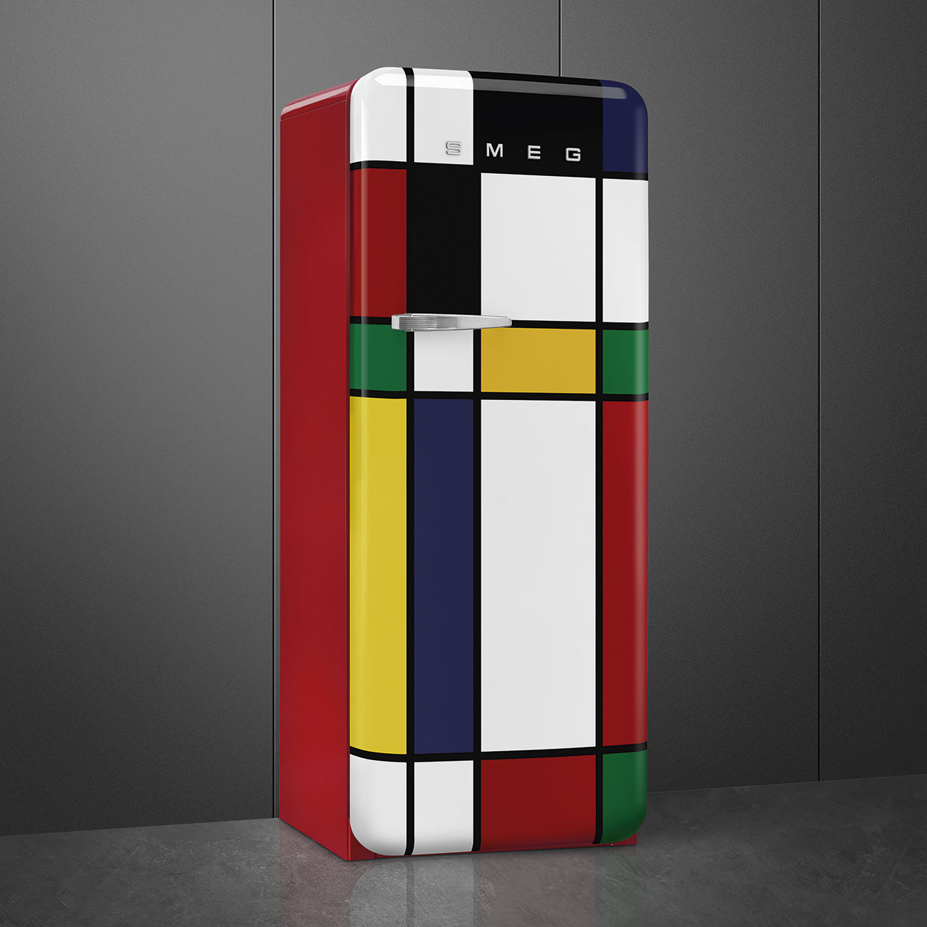 SMEG FAB28RDMC5 Отдельностоящий однодверный холодильник, стиль 50-х годов, 60 см, петли справа, разноцветный, А+++
