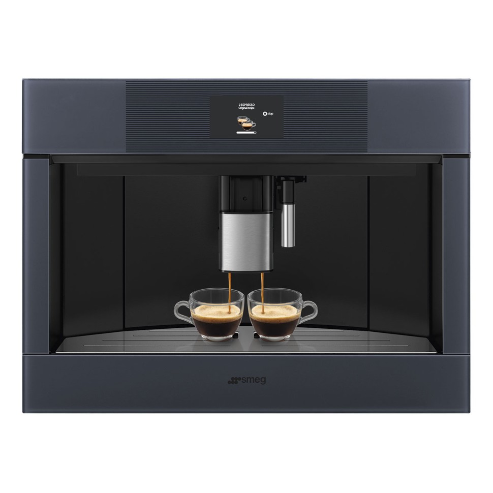 SMEG CMS4104GRU Автоматическая кофемашина, 60 см, высота 45 см, стекло Neptune Grey