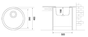кухонная мойка TopZero Kelly Ground (460-38), искусcтвенный гранит