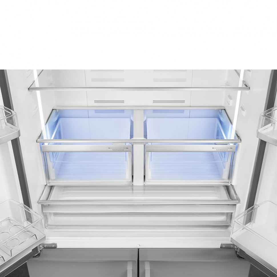 SMEG FQ60XE Отдельностоящий 4-х дверный холодильник Side-by-Side, 90.8 см, No-frost, эффект нержавеющей стали