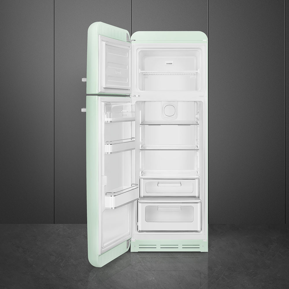 SMEG FAB30LPG5 Отдельностоящий двухдверный холодильник,стиль 50-х годов, 60 см, пастельный зеленый, петли слева