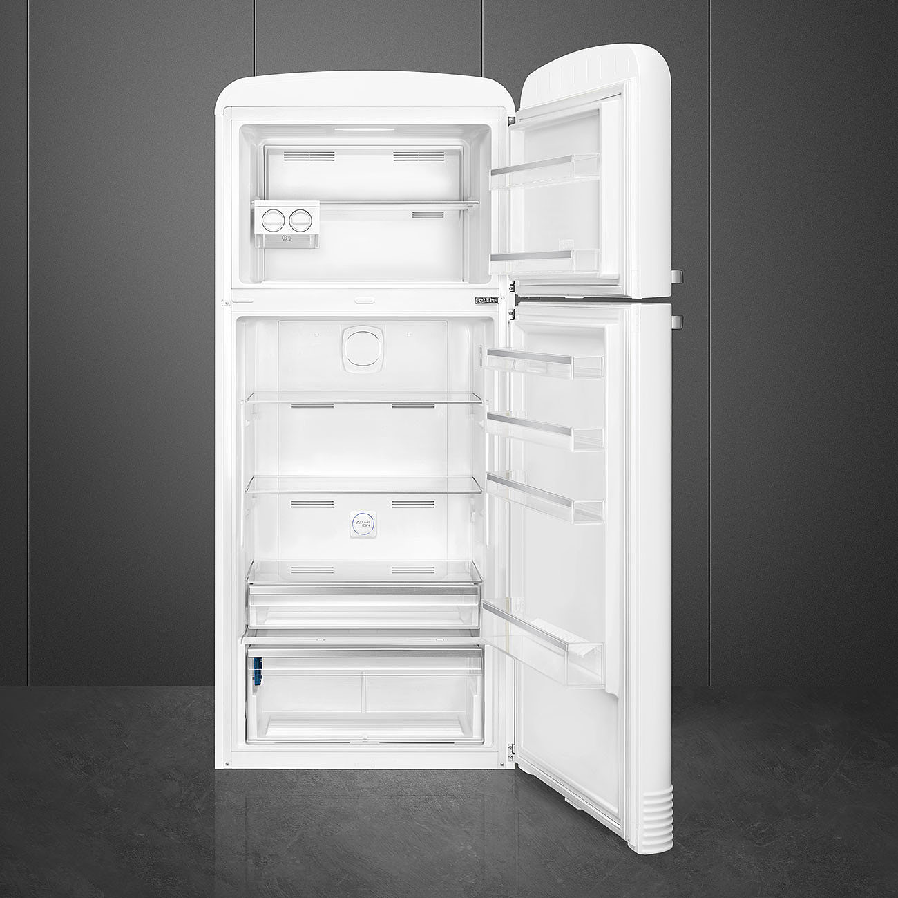 SMEG FAB50RWH5 Отдельностоящий двухдверный холодильник,стиль 50-х годов, 80 см, белый, петли справа