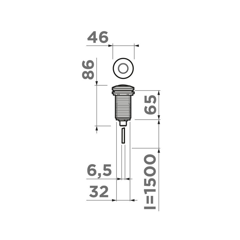 Пневматическая кнопка для измельчителя SW-01-GB нерж.сталь/графит