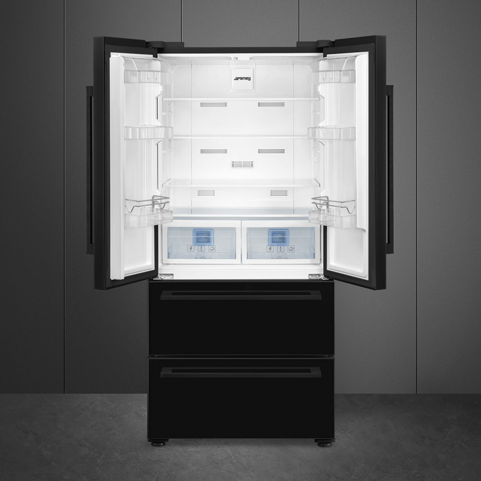 SMEG FQ55FNDE Отдельностоящий холодильник с французской дверью, 84 см, цвет чёрный
