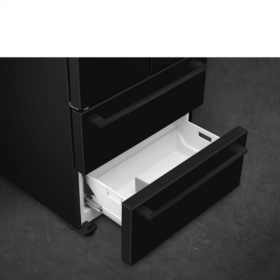 SMEG FQ55FNDE Отдельностоящий холодильник с французской дверью, 84 см, цвет чёрный