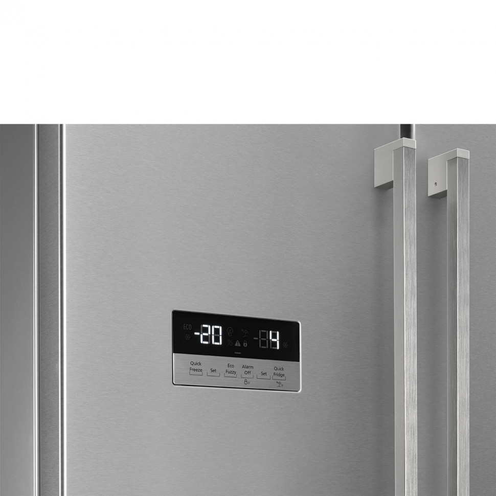 SMEG FQ55FXDE Отдельностоящий холодильник с французской дверью, 84 см, эффект нержавеющей стали