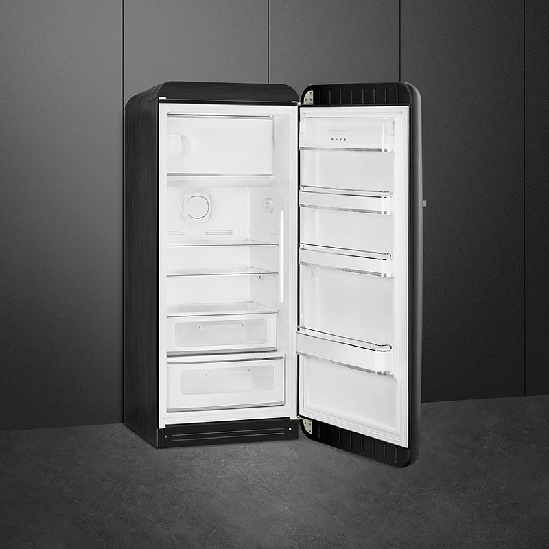 SMEG FAB28RDBLV5 Отдельностоящий однодверный холодильник, стиль 50-х годов, 60 см, черный вельвет, петли справа