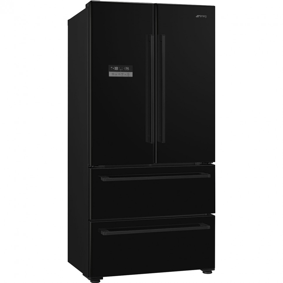 SMEG FQ55FNDE Отдельностоящий холодильник с французской дверью, 84 см, цвет чёрный