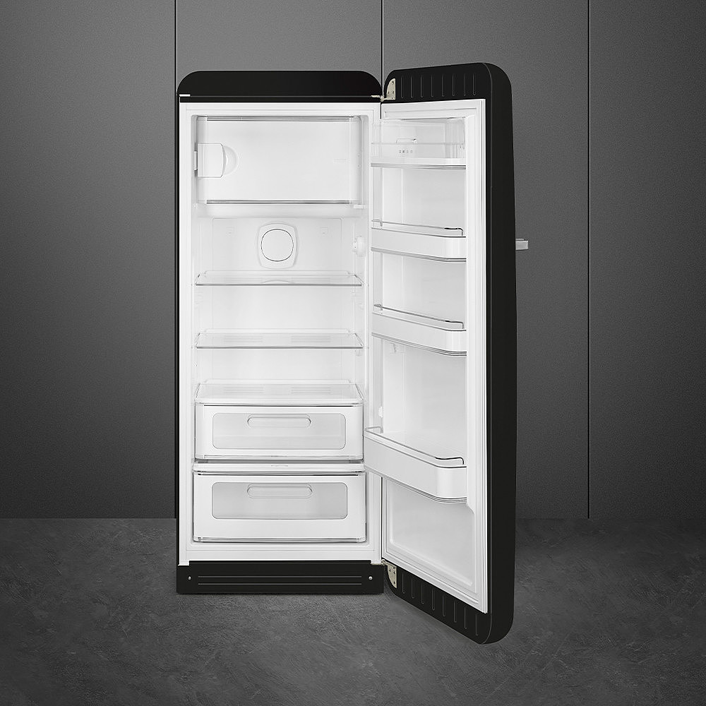 SMEG FAB28RBL5 Отдельностоящий однодверный холодильник,стиль 50-х годов, 60 см, черный, петли справа