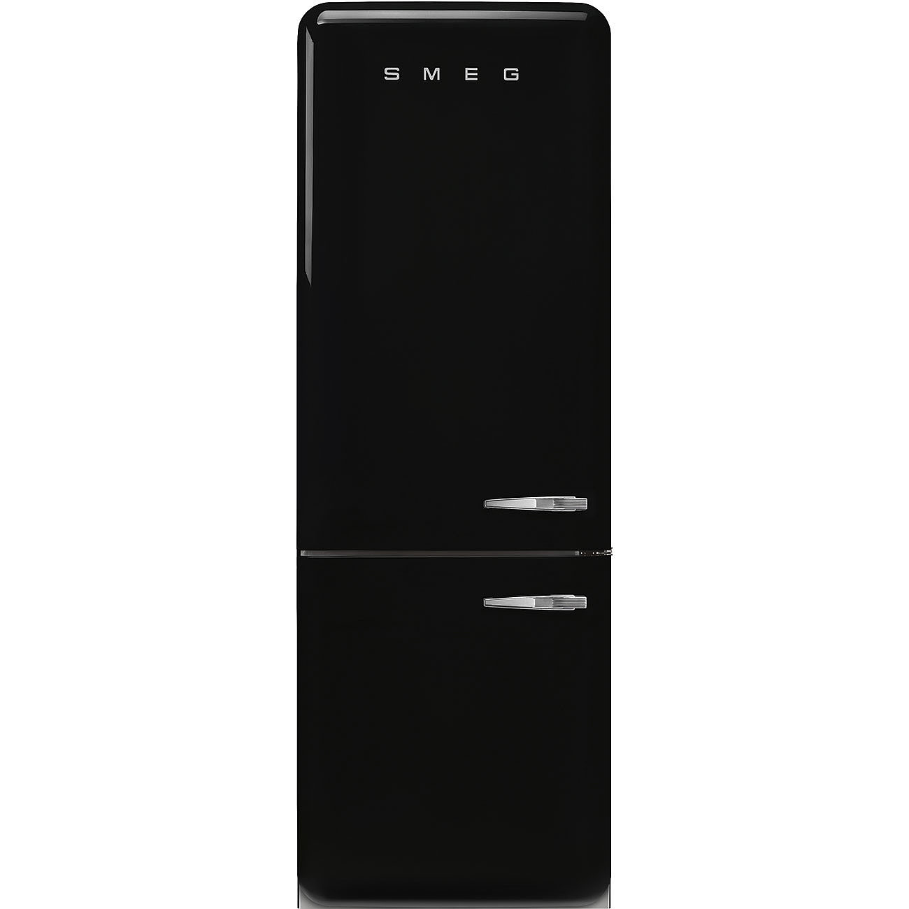 SMEG FAB38LBL5 Отдельностоящий двухдверный холодильник, стиль 50-х годов, 70 см, черный, No-frost, петли слева